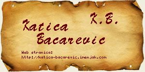 Katica Bačarević vizit kartica